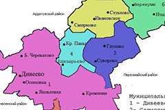 Карта сельских поселений Дивеевского района